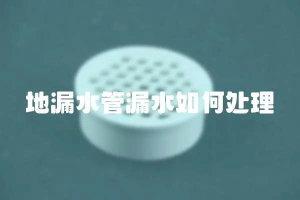 地漏水管漏水如何處理