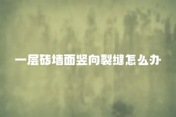 一層磚墻面豎向裂縫怎么辦