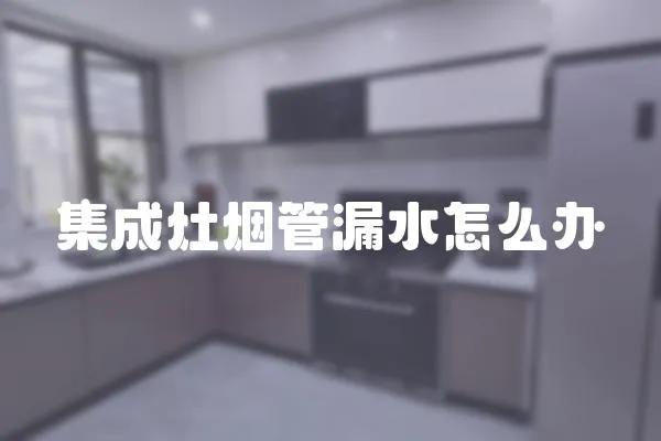 集成灶煙管漏水怎么辦