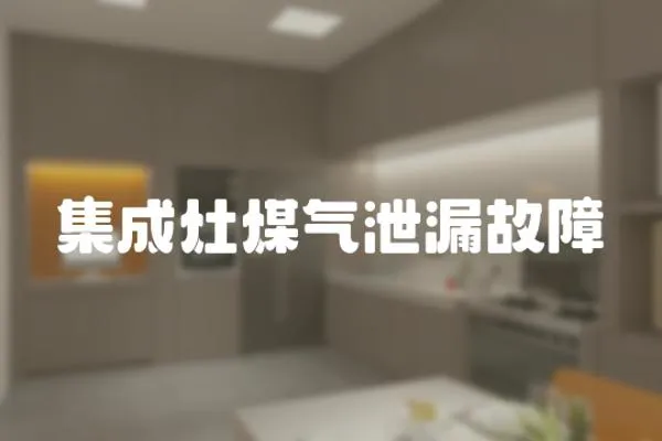 集成灶煤氣泄漏故障