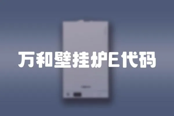 萬和壁掛爐E代碼