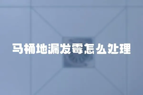 馬桶地漏發霉怎么處理
