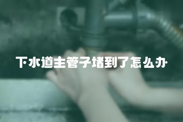 下水道主管子堵到了怎么辦