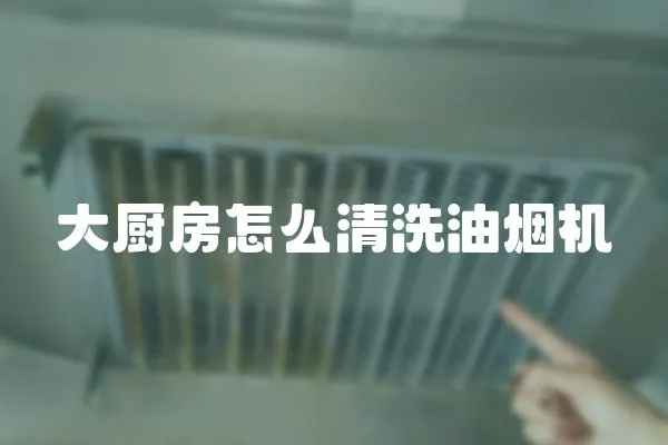 大廚房怎么清洗油煙機