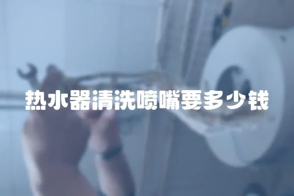 熱水器清洗噴嘴要多少錢