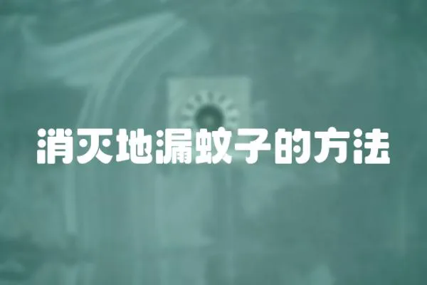 消滅地漏蚊子的方法