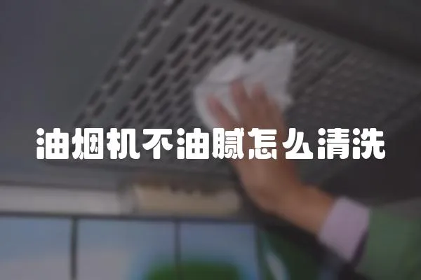 油煙機不油膩怎么清洗