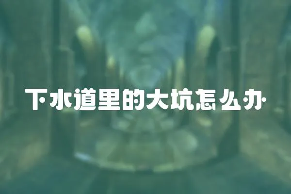 下水道里的大坑怎么辦