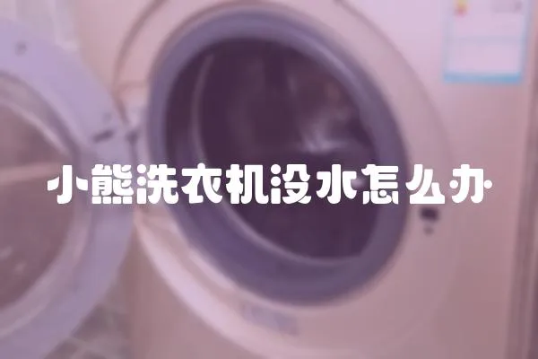 小熊洗衣機沒水怎么辦