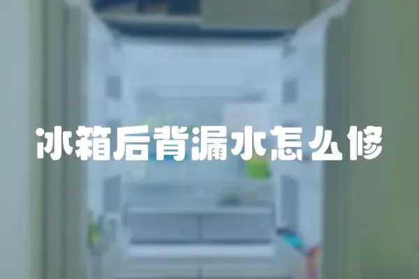冰箱后背漏水怎么修