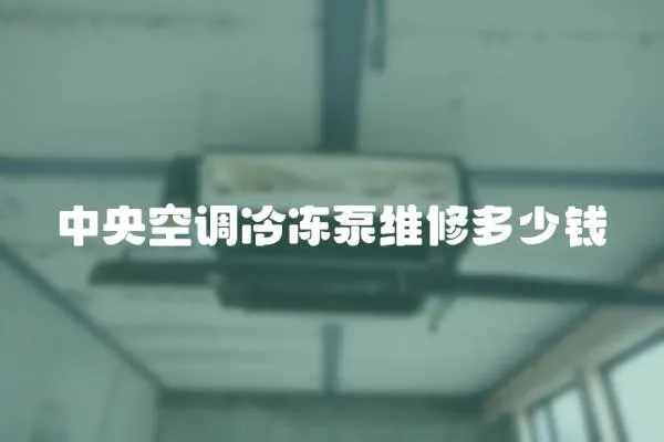 中央空調(diào)冷凍泵維修多少錢