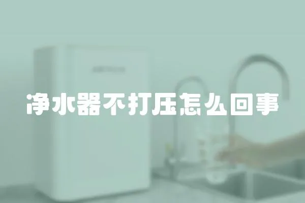 凈水器不打壓怎么回事