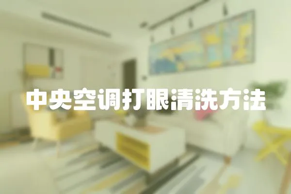 中央空調打眼清洗方法