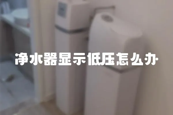 凈水器顯示低壓怎么辦