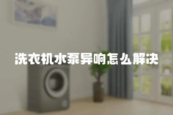 洗衣機(jī)水泵異響怎么解決