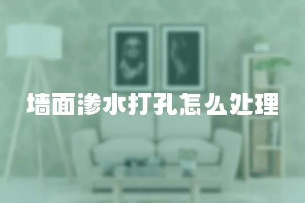 墻面滲水打孔怎么處理