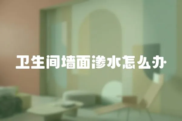 衛生間墻面滲水怎么辦