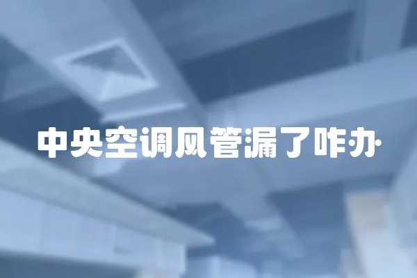 中央空調風管漏了咋辦