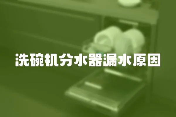 洗碗機分水器漏水原因