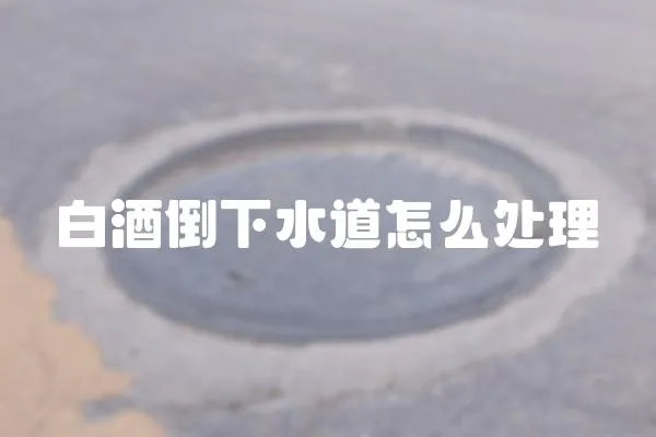 白酒倒下水道怎么處理