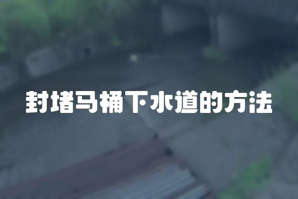 封堵馬桶下水道的方法