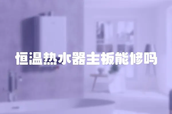 恒溫熱水器主板能修嗎