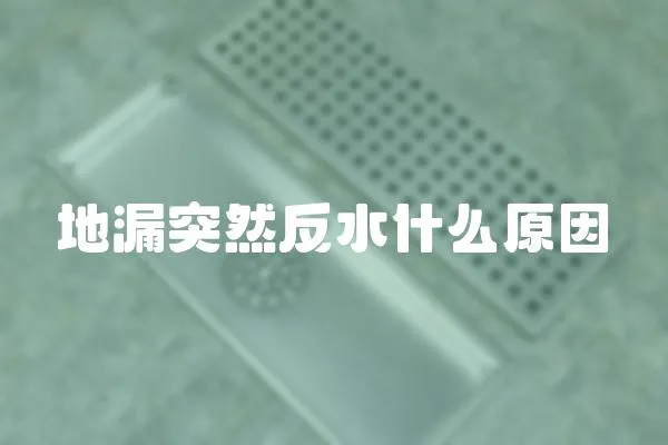 地漏突然反水什么原因