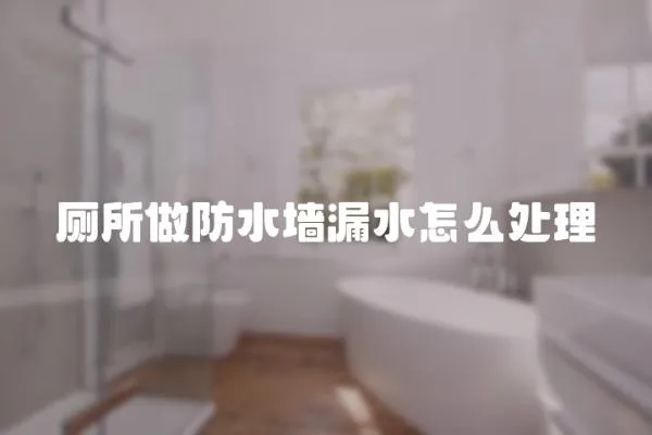 廁所做防水墻漏水怎么處理