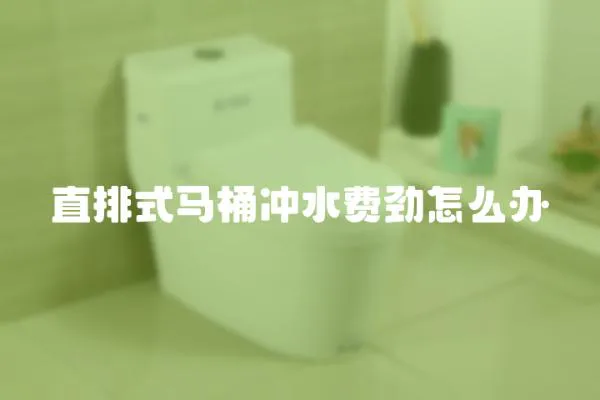 直排式马桶冲水费劲怎么办