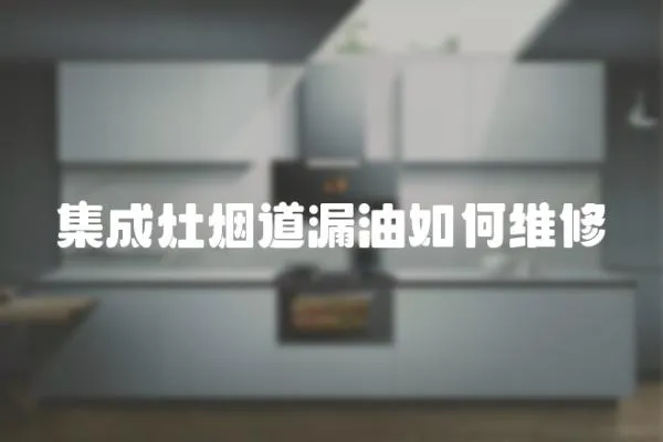 集成灶煙道漏油如何維修