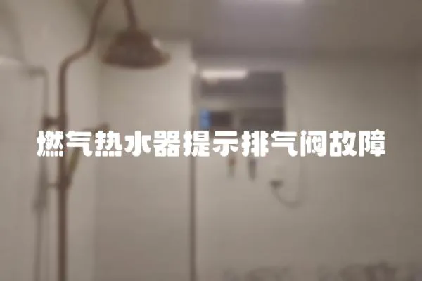 燃氣熱水器提示排氣閥故障