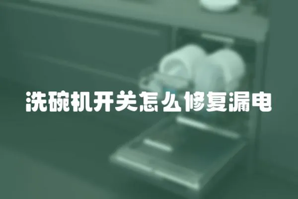 洗碗機開關怎么修復漏電