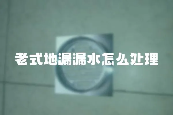 老式地漏漏水怎么處理
