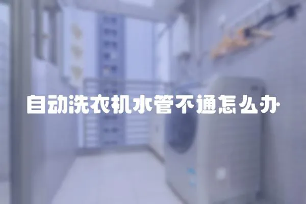自動洗衣機水管不通怎么辦