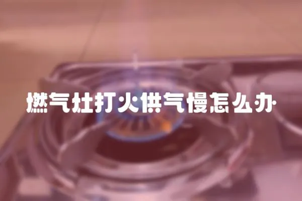 燃氣灶打火供氣慢怎么辦