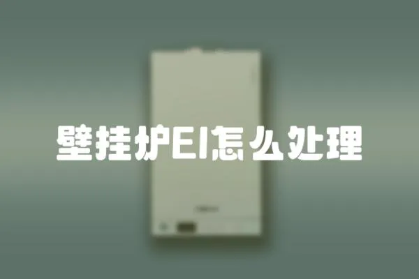 壁掛爐EI怎么處理
