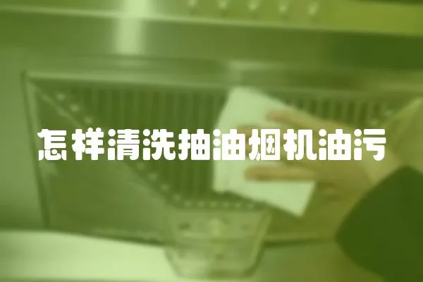 怎樣清洗抽油煙機油污