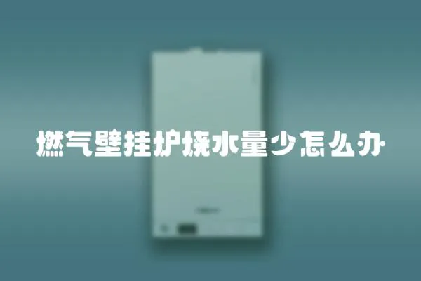 燃氣壁掛爐燒水量少怎么辦