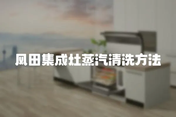 風田集成灶蒸汽清洗方法