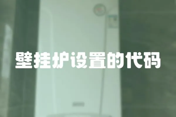 壁掛爐設置的代碼