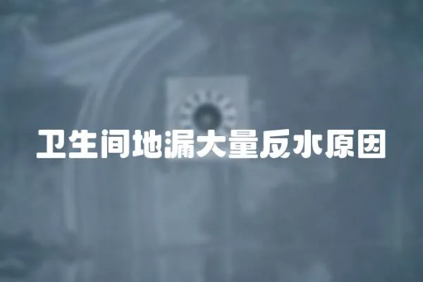 衛(wèi)生間地漏大量反水原因