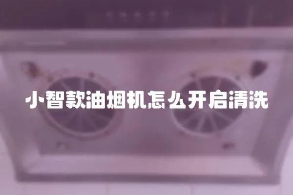 小智款油煙機怎么開啟清洗