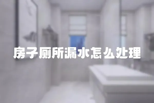 房子廁所漏水怎么處理