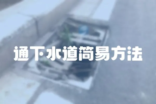 通下水道簡易方法