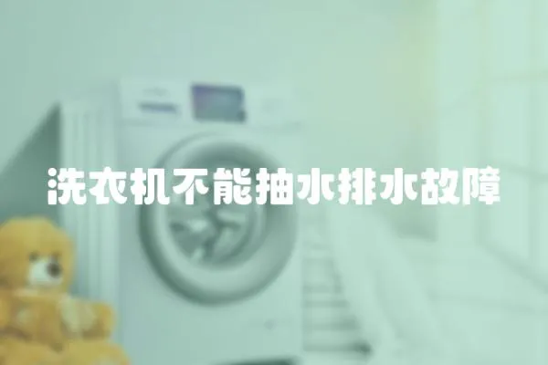 洗衣機(jī)不能抽水排水故障