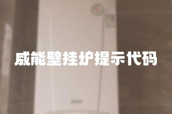 威能壁掛爐提示代碼
