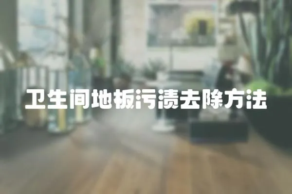 衛生間地板污漬去除方法