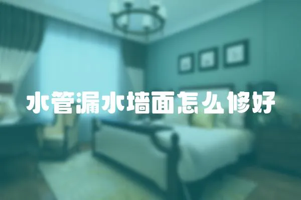 水管漏水墻面怎么修好