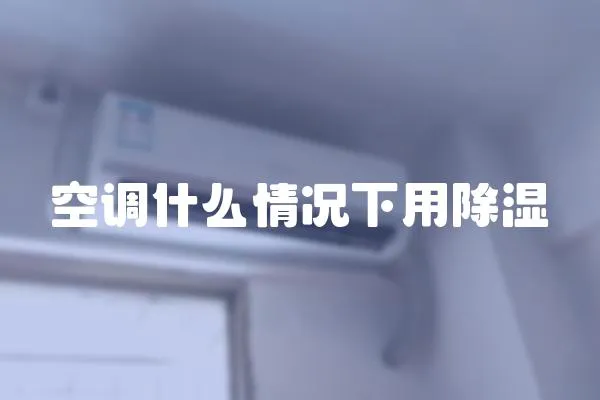 空調什么情況下用除濕