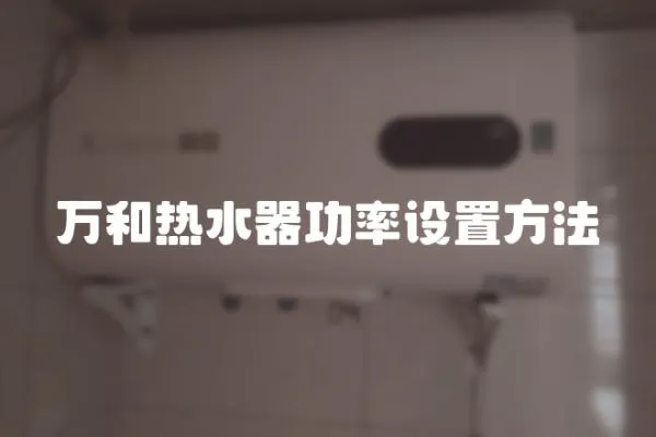 萬和熱水器功率設置方法